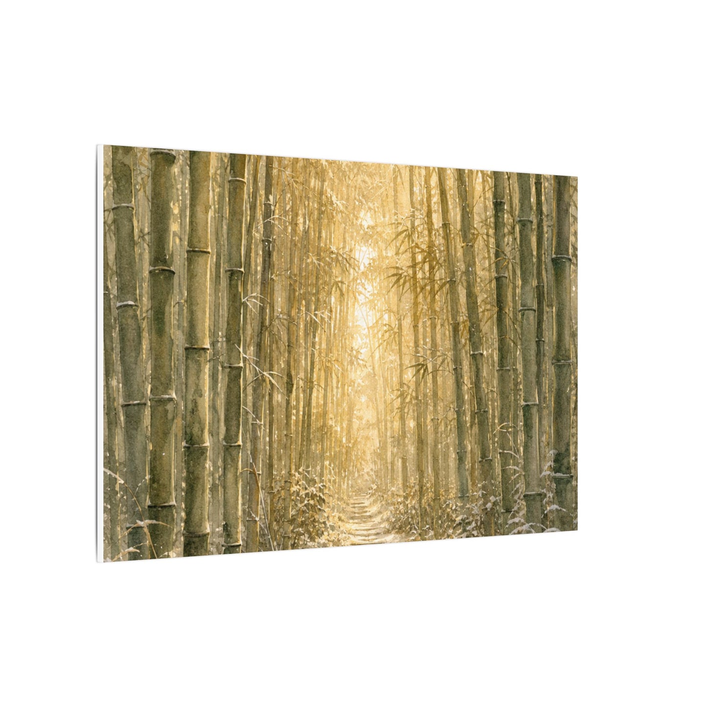 Bamboo Grove Winter Canvas Art | Japandi Elegant Design