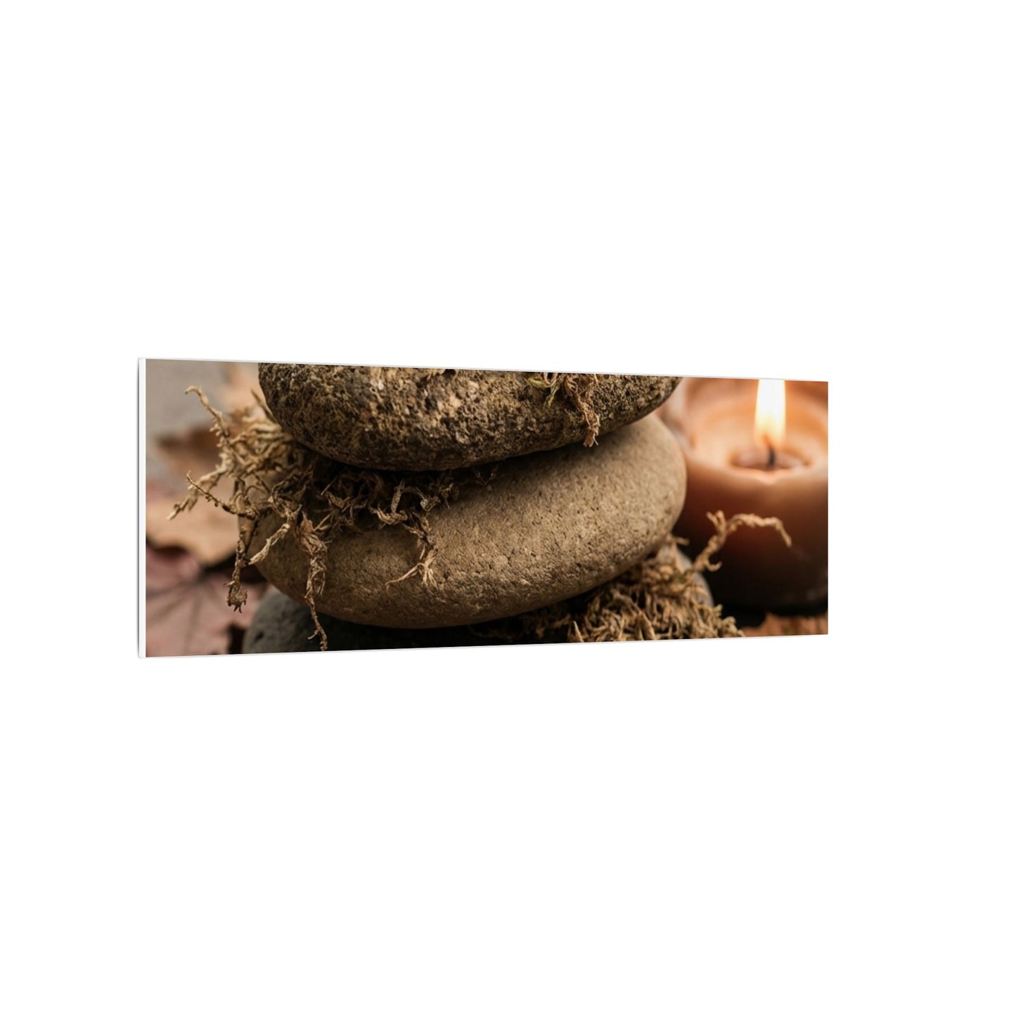 River Stones Canvas Art | Autumn Japandi Texture Art