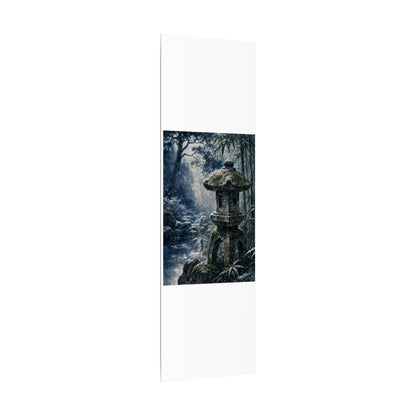 Zen Stone Lantern in Dappled | Sumi E Canvas Art