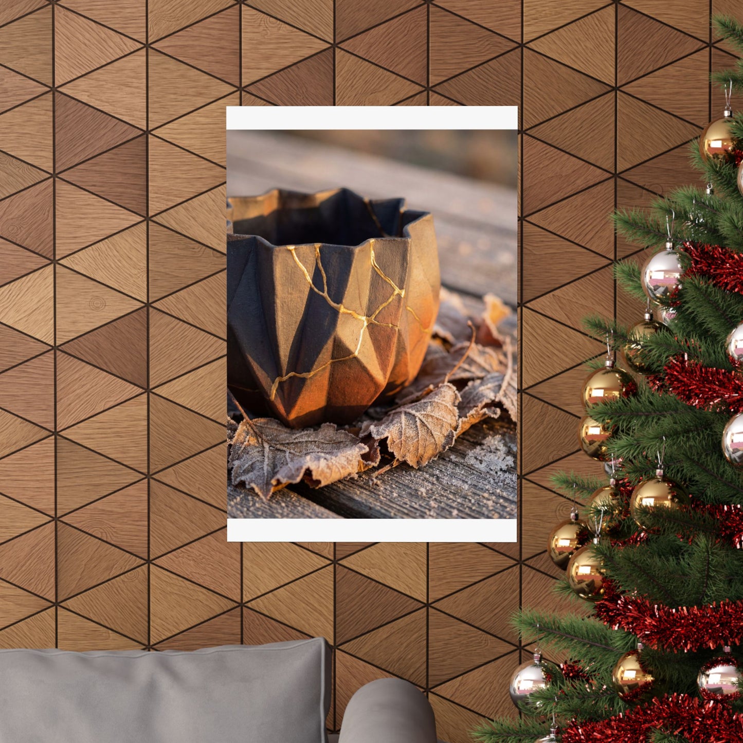 Golden Hour Paper Fold Wall Art Print - Kintsugi Seijaku