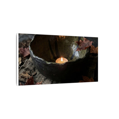 Candlelight Ceramic Bowl Canvas Art - Dark Japandi Kanso