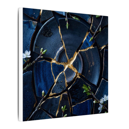 Moonlight Broken Pottery Canvas Art - Kintsugi Fukinsei