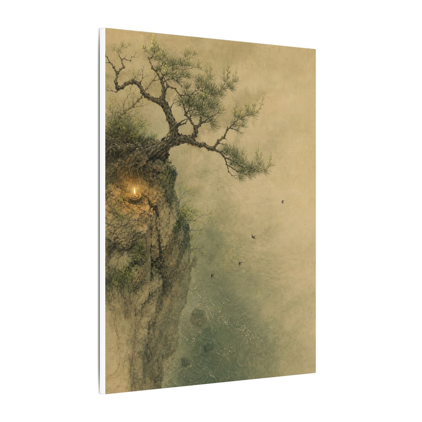 Spring Pine Tree Minimal Line Canvas Art | Earthy Decor