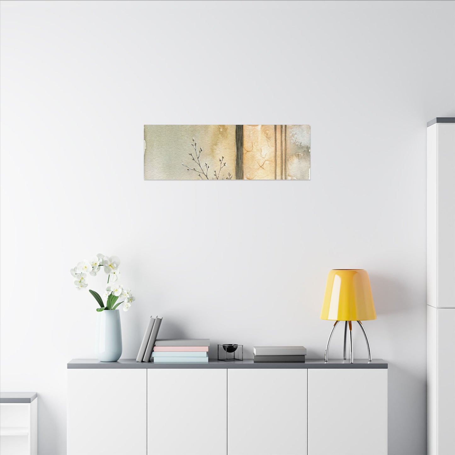 Ma Shoji Screen Canvas Art - Japandi Watercolor