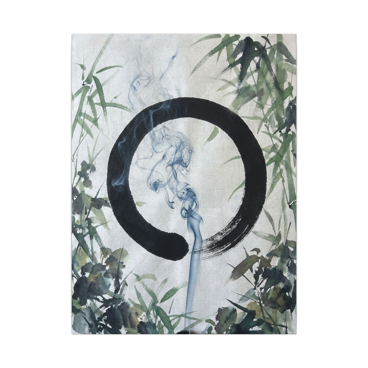 Zen Incense Smoke in Moonlight | Enso Canvas Art