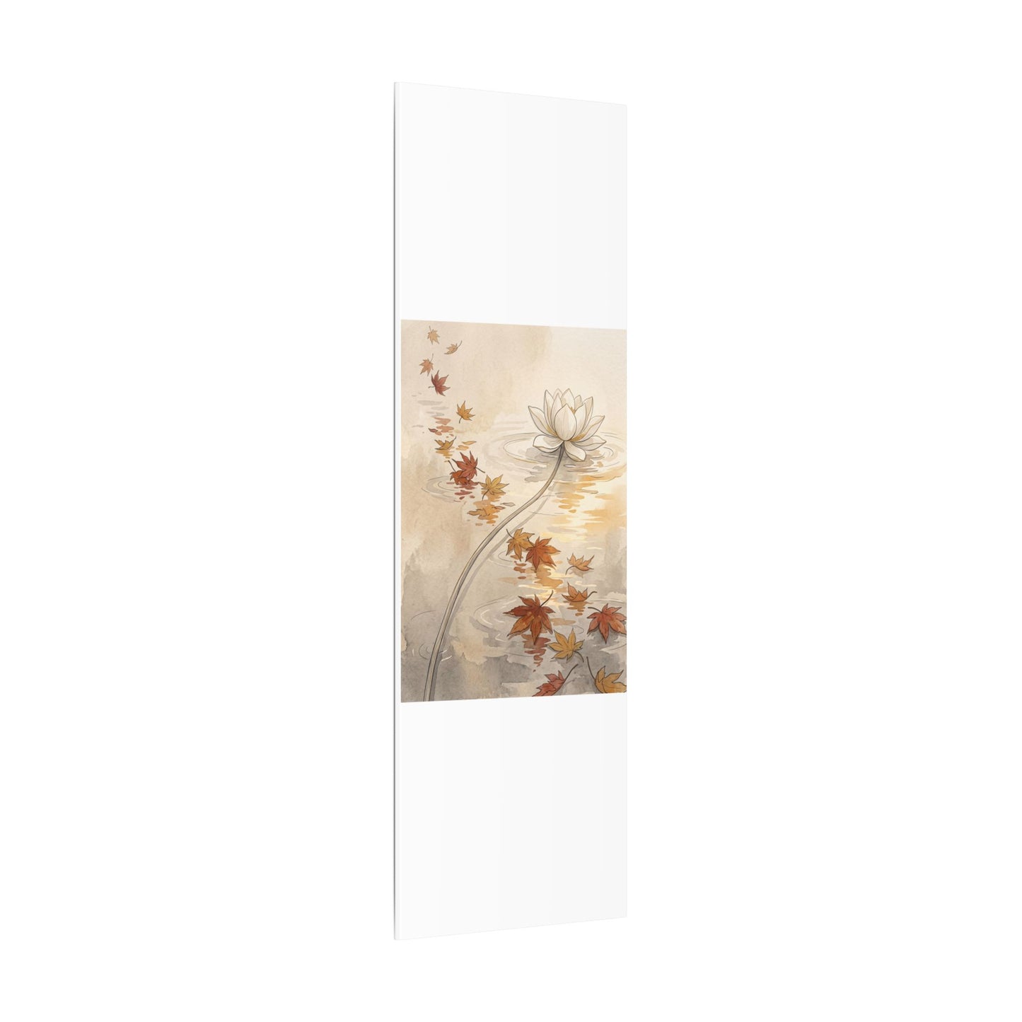 Lotus Flower Canvas Art | Autumn Japandi Minimal Line Art