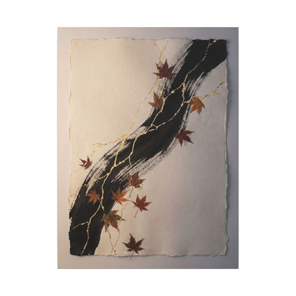 Dawn Ink Brushstroke Canvas Art - Kintsugi Ma
