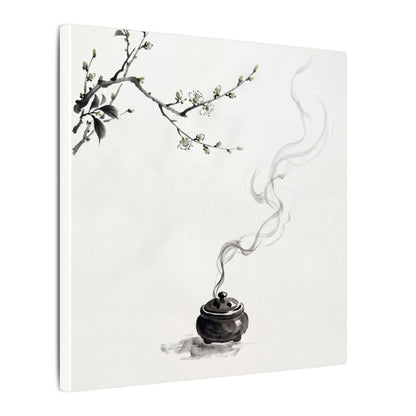 Calm Incense Smoke Canvas Art - Sumi E Zen