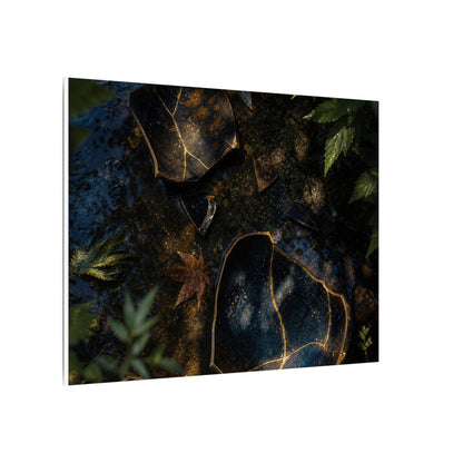 Dark Japandi Broken Pottery in Dappled | Shadow Zen Canvas Art