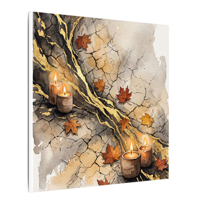 Cracked Earth Autumn Canvas Art | Japandi Warm Design