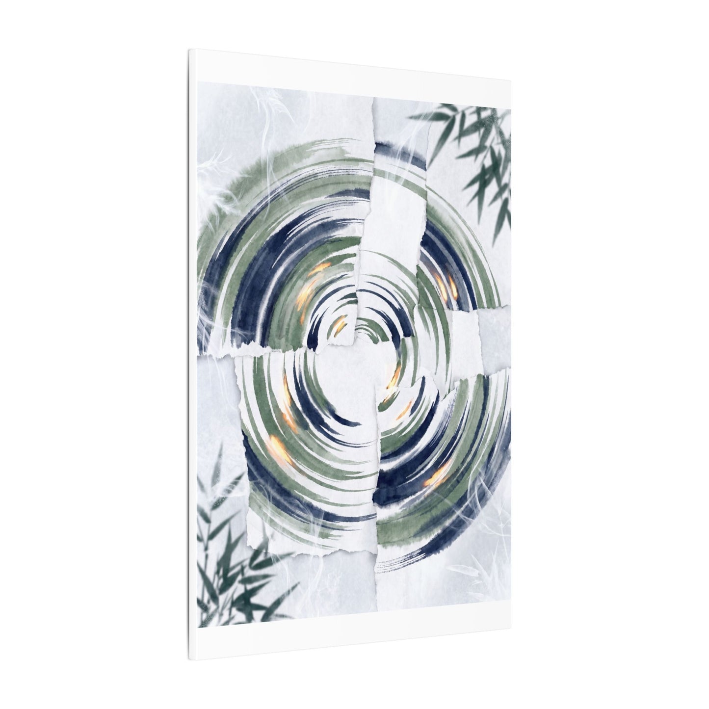 Winter Water Ripple Sumi E Canvas Art | Peaceful Decor