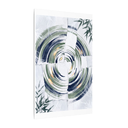 Winter Water Ripple Sumi E Canvas Art | Peaceful Decor