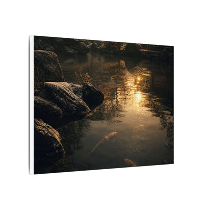 Winter Koi Pond Shadow Zen Canvas Art | Bold Decor