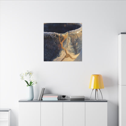 Winter Ceramic Bowl Gold Vein Canvas Art | Healing Decor