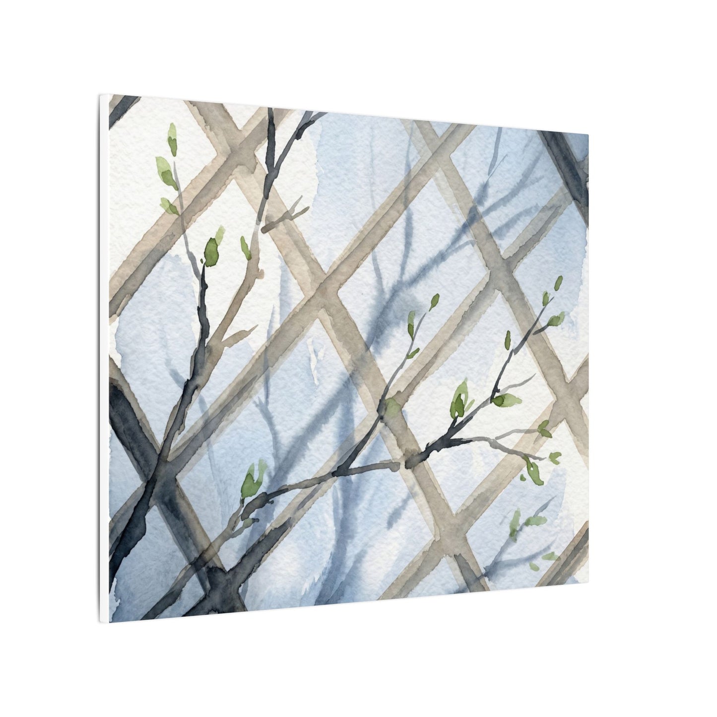 Shoji Screen Canvas Art | Spring Japandi Watercolor Art