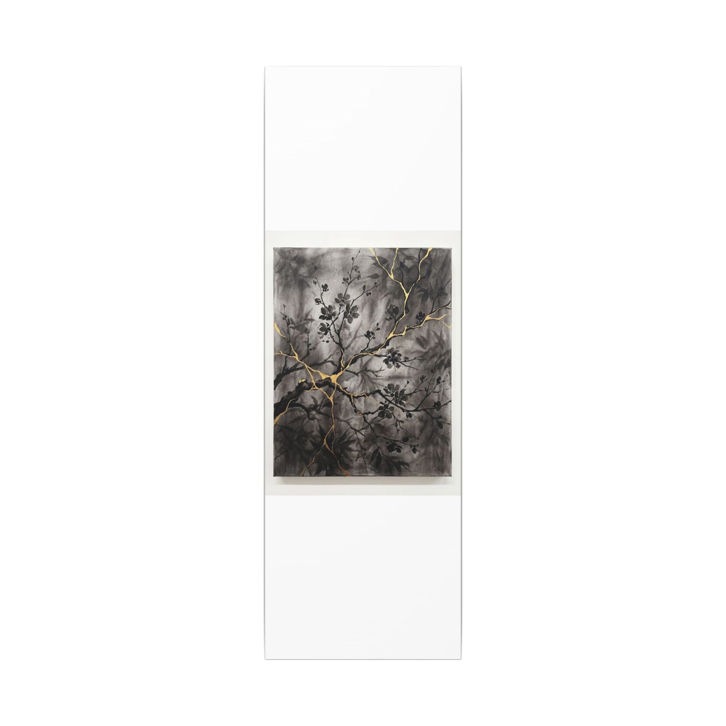 Kanso Cherry Blossom Canvas Art - Kintsugi Crackle Gold