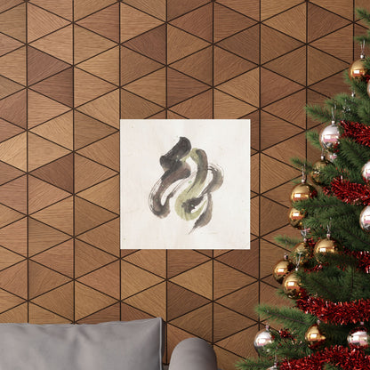 Cozy Ink Brushstroke Wall Art Print - Japanese Pattern Japandi