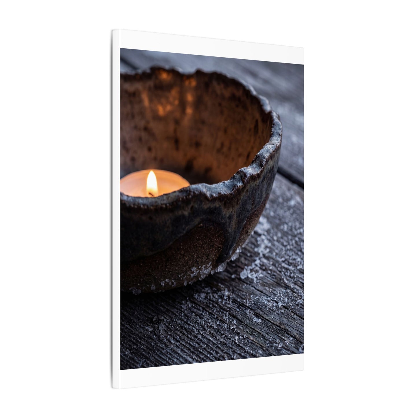 Atmospheric Ceramic Bowl Canvas Art - Moody Minimal Dark Japandi