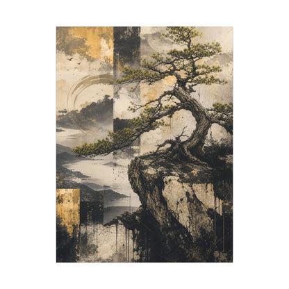 Golden Hour Pine Tree Canvas Art - Japandi Datsuzoku