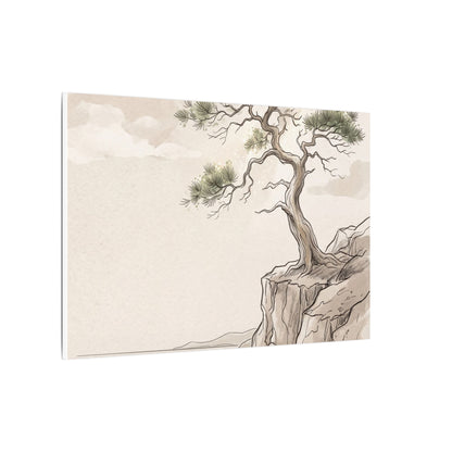 Japandi Pine Tree in Dappled | Minimal Line Canvas Art