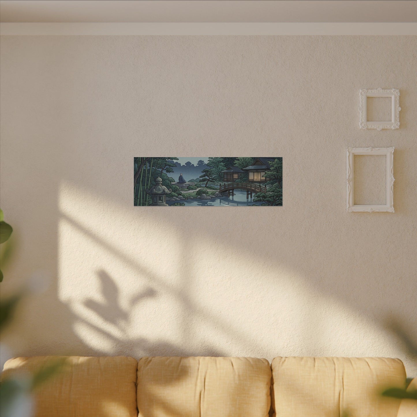 Summer Moonlit Garden Ukiyo E Inspired Canvas Art | Serene Decor