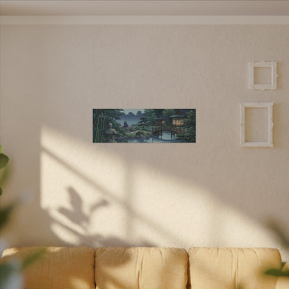 Summer Moonlit Garden Ukiyo E Inspired Canvas Art | Serene Decor