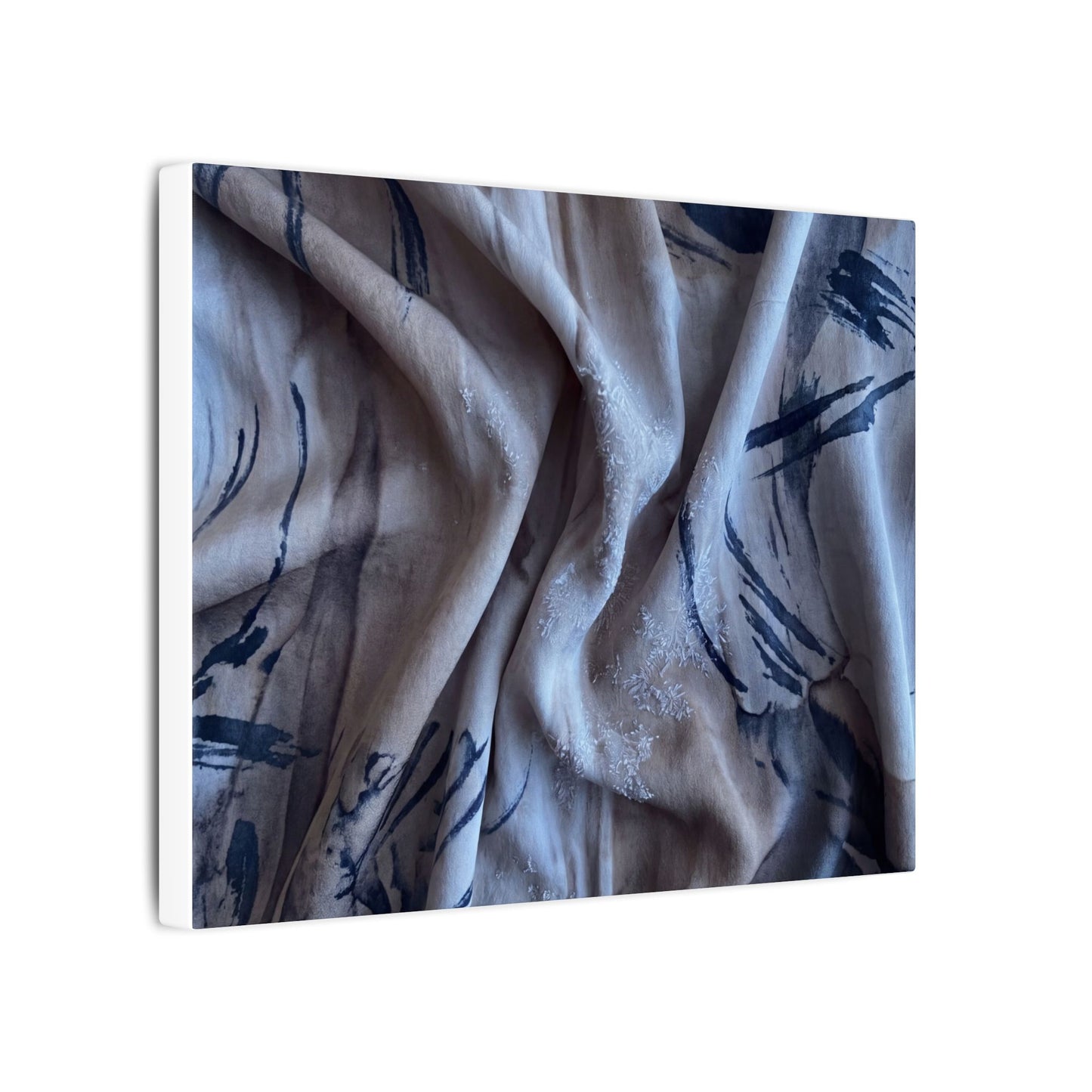 Silk Drape Winter Canvas Art | Japandi Earthy Design