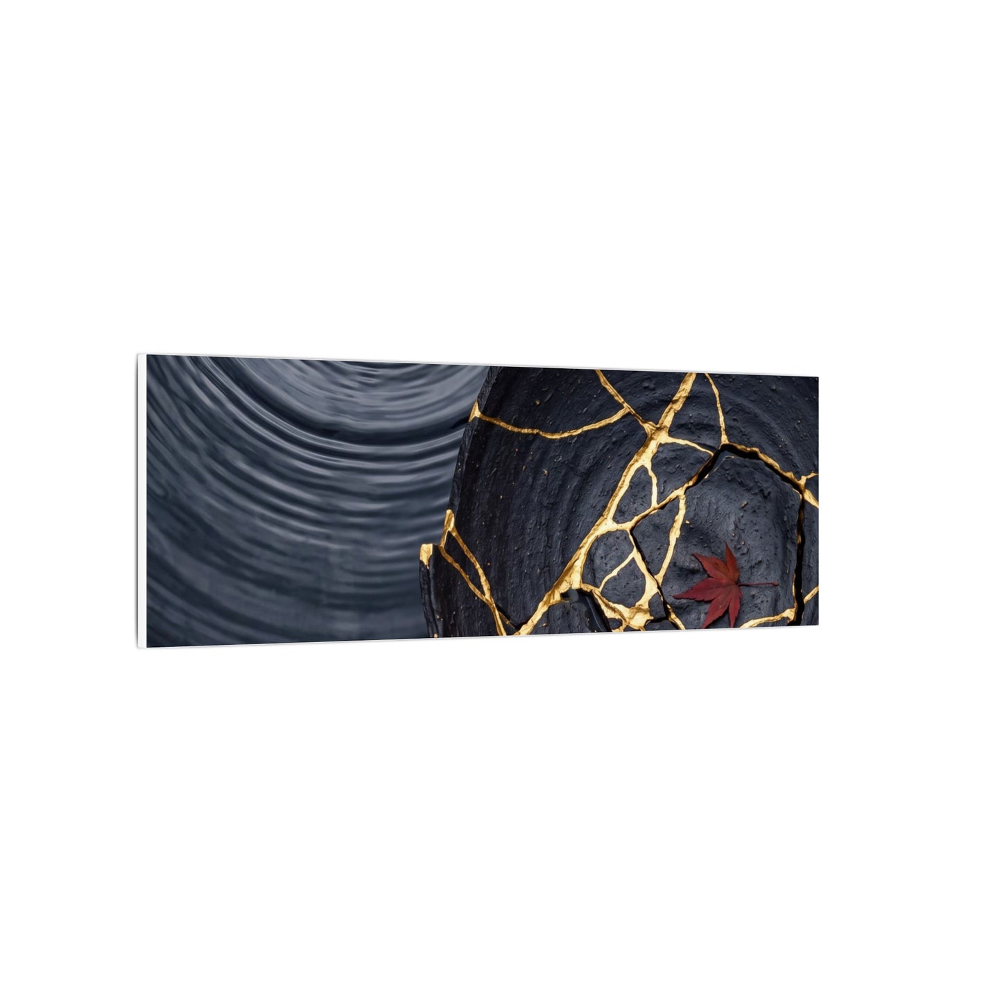 Philosophical Water Ripple Canvas Art - Gold Repair Kintsugi