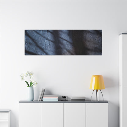 Dark Japandi Shadow Play in Moonlight | Moody Minimal Canvas Art