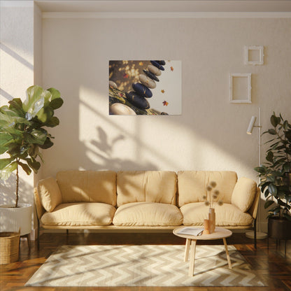 Ma River Stones Canvas Art - Kintsugi Gold Vein