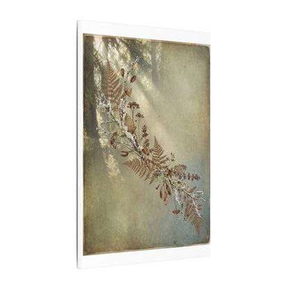 Winter Dried Flowers Forest Whimsy Canvas Art | Earthy Decor