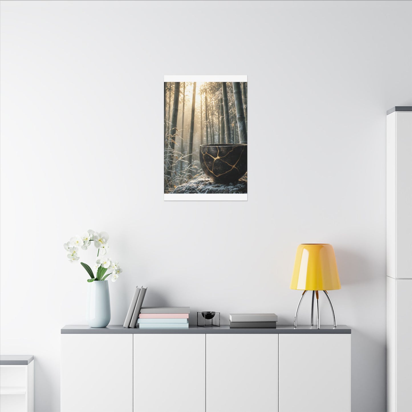 Fukinsei Bamboo Grove Canvas Art - Kintsugi Gold Repair