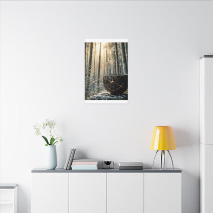 Fukinsei Bamboo Grove Canvas Art - Kintsugi Gold Repair
