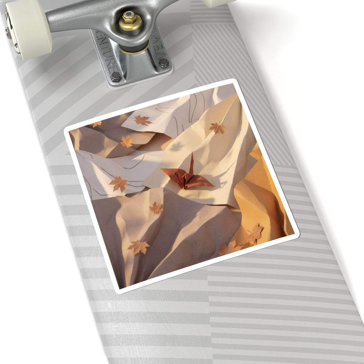 Earthy Paper Fold Sticker - Minimal Line Japandi Art Print