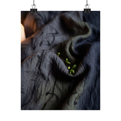 Spring Silk Drape Charcoal Ink Wall Art Print | Bold Decor