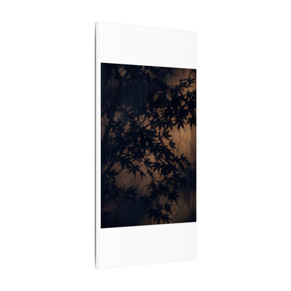 Shadow Play Autumn Canvas Art | Dark Japandi Atmospheric Design