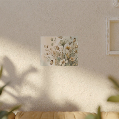 Summer Dried Flowers Watercolor Canvas Art | Elegant Decor