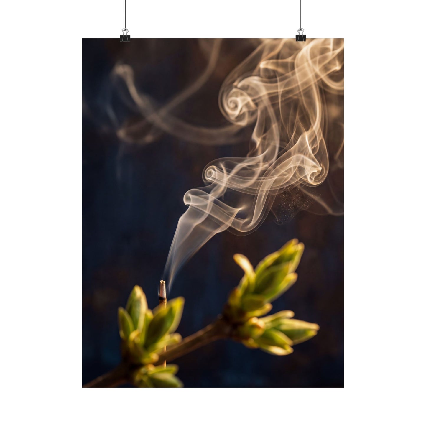 Spring Incense Smoke Dark Texture Wall Art Print | Bold Decor Art Print