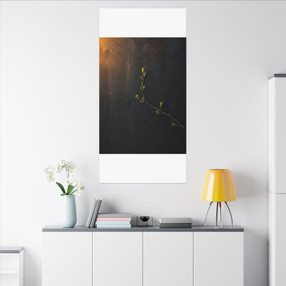 Dark Japandi Rust Patina in Golden Hour | Moody Minimal Canvas Art
