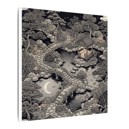 Moonlit Garden Ukiyo E Inspired Canvas Art | Serene Zen Art