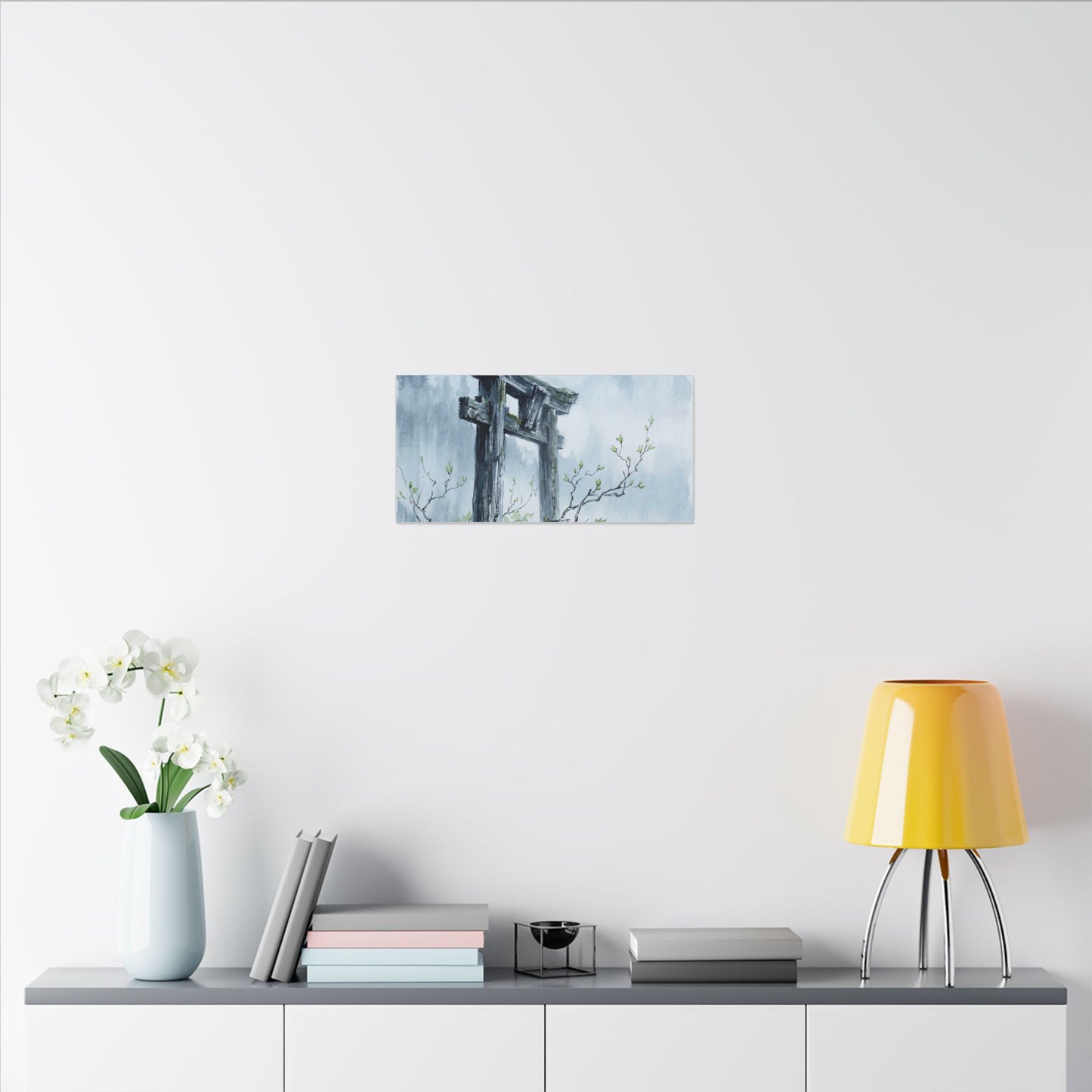 Torii Gate Canvas Art | Spring Zen Sumi E Art