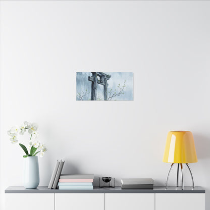 Torii Gate Canvas Art | Spring Zen Sumi E Art