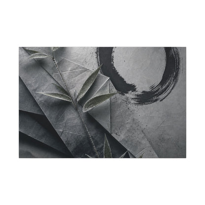 Winter Paper Fold Enso Canvas Art | Serene Decor