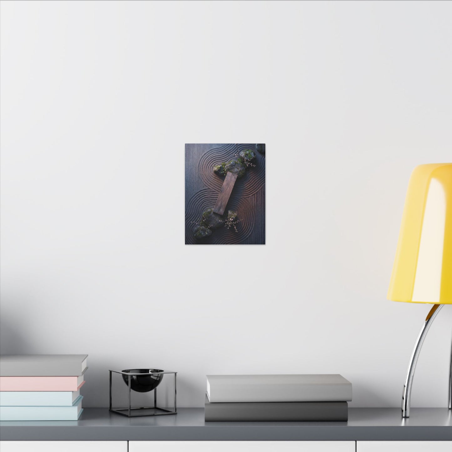 Spring Rock Garden Moody Minimal Canvas Art | Atmospheric Decor