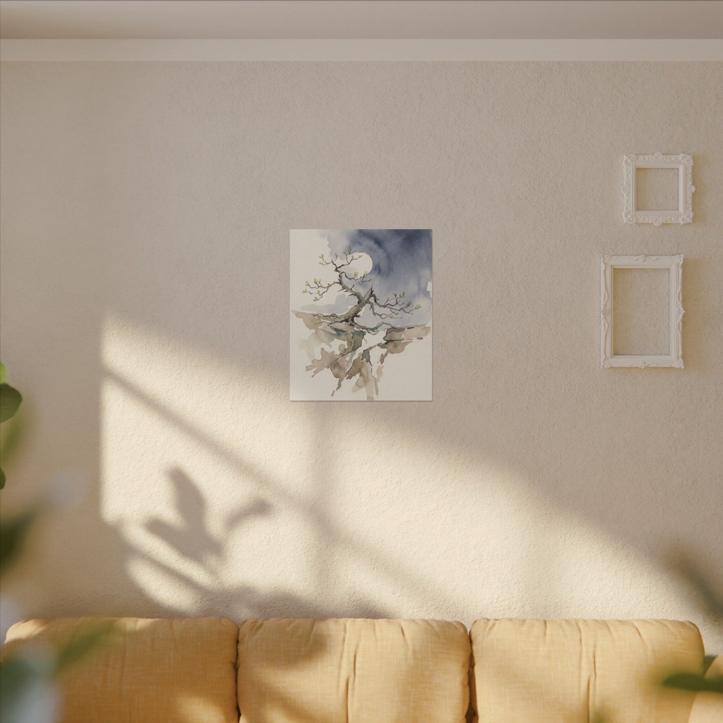 Moonlight Pine Tree Canvas Art - Japandi Ma