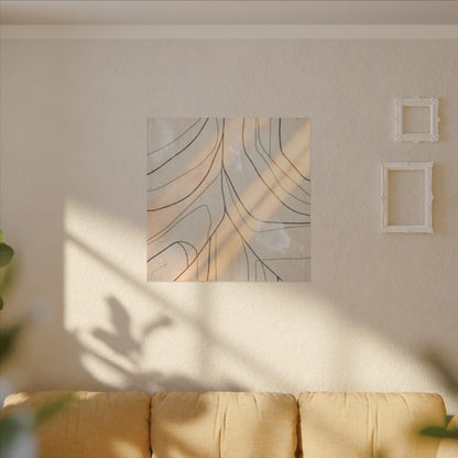 Shoji Screen Minimal Line Canvas Art | Warm Japandi Art