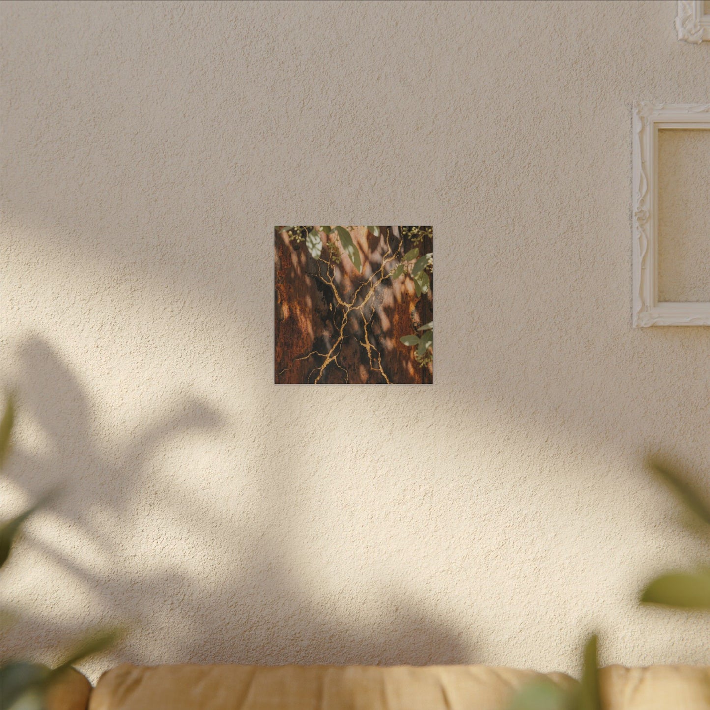 Kanso Rust Patina Canvas Art - Kintsugi Gold Vein