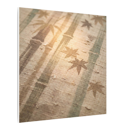 Autumn Bamboo Grove Japanese Pattern Canvas Art | Neutral Decor