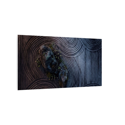 Spring Rock Garden Charcoal Ink Canvas Art | Bold Decor