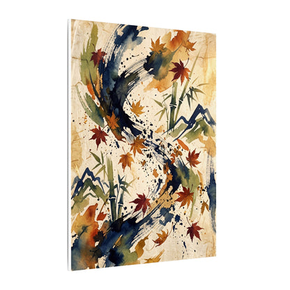 Golden Hour Ink Brushstroke Canvas Art - Zen Shibui